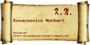 Kovacsevics Norbert névjegykártya