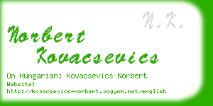 norbert kovacsevics business card